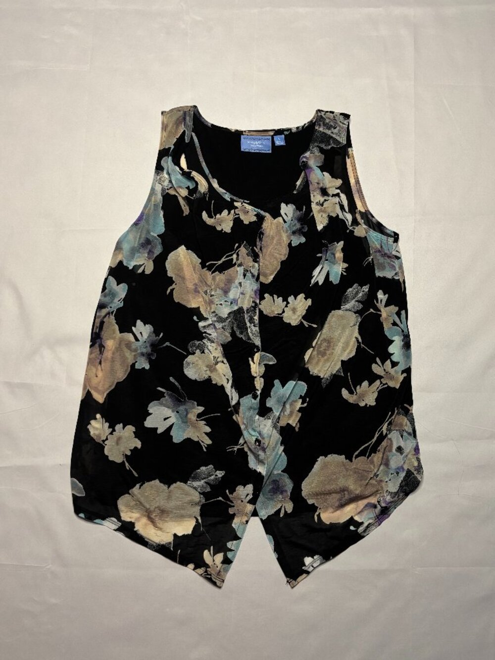Simply Vera Vera Wang Button Up Floral Blouse Size Large